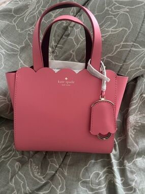 kate spade pink scallop-edge satchel